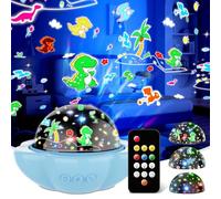 Dinosaur Toys for Kids Age 3-10, 7 in 1 Night Light Projector with 3 Films 93 Effects, Remote Control, Timer, 360°Rotation, Birthday Gifts, Christmas Gifts