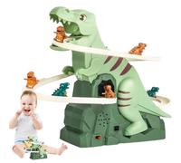 Dinosaur Toys for Stairs and Slide with Music - Interactive Roller Coaster Toy, Roller Coaster Race Track with Lights and Music for Children Over 3 Years Old