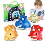 Dinosaur Toys Pull Back Cars, 5 Pack Infant Play Vehicle Set Learning Toys for Toddlers 1-3, Baby Push Go Friction Car Toys for 6-18 Months, 1st Birthday Gifts for 1-2 Years Old Boys