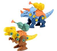 Dinosaur Toys, Take Apart Dinosaur, 2-Pack DIY Dinosaurs Toys with Drills, Construction Build Set Educational STEM, Ideal Dinosaurs Birthday Educational Kids Toy, for Boys Girls 3+ Years Old and Up