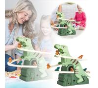 Dinosaur Track Tabletop Game Interactive Climbing Toys Puzzle Set for Kids 3+ Years Educational Imagination Development (Green, 17x14x20cm)