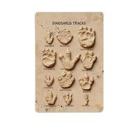 Dinosaur Tracks Silhouettes Pattern Print Vintage Metal Tin Sign Retro Wall Decor, Bar Garage Cafe Kitchen Home Wall Art Poster Decoration 8x12inches