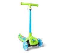 Dinosaur Trail Twist Kids Scooter, Green and Blue, Light Up Wheels, Folding Handlebar, Height 78.3cm, Max Weight 50kg, for Boys and Girls Ages 3+, Color J