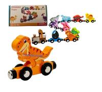 Dinosaur Train Set for 3+ Years Kids, 10 PCS Toys Set, Magnetic Number Train, Early Development Activity & Preschool Educational Set, Birthday Gift for Boys & Girls