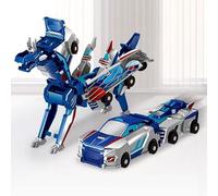 Dinosaur Transforming Car Toy - 2 In 1 Magnetic Dinosaur Collision Transforming Car | Funny Collision Transform Toys for Kids | Deformation Robot Dinos Cars for Kids 3+ (A)