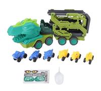 Dinosaur Transport Carrier Foldable Inertial Launch Track Set with Engine Sound Light Effects for Boys and Girls Suitable for Indoor and Outdoor Play ABS Plastic Included 7 Pieces