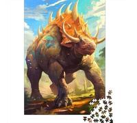 Dinosaur Triceratops Paper Puzzles 1000 Piece Jigsaw Puzzles for Adults Educational Game Challenge Toy Christmas Eve Gifts 1000pcs (38x26cm)