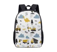 Dinosaur Truck Digger Kids Backpack for School 17 Inch Construction Graphic Bag Childrens Travel Rucksack Playful Design (03)