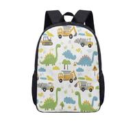 Dinosaur Truck Digger Kids Backpack for School 17 Inch Construction Graphic Bag Childrens Travel Rucksack Playful Design (01)