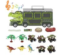 Dinosaur Truck Toy - Large Inertia Transport Carrier Vehicle With Light, ABS Construction Electronic Components | Educational Engineering Toy For Kids Ages 3 Up, Learn About Dinosaurs