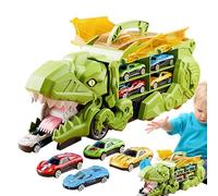 Dinosaur Truck Toys, Dino Race Carrier, 12 Pull Back Car for Creative Accessories Long Lasting Application Professional Kids Supplies Daily Play Kit Modern Playful Accessory Unit
