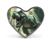 Dinosaur Tyrannosaurus in Jungle Pin Brooch Badge Heart Shape Button Stylish Decor for Backpacks Hats