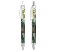 Dinosaur Tyrannosaurus in Jungle Retractable Ballpoint Pen Smooth Writing Black Ink 0.5mm for Office