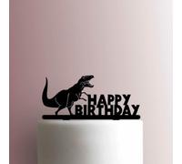 Dinosaur ? Tyrannosaurus Rex Happy Birthday Acrylic Cake Topper 3mm Thick Premium Laser Cut Cake Decoration for Birthday, Wedding, Baby Shower & Party Cakes Durable Reusable