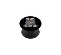 Dinosaur Tyrannosaurus T-Rex Relax The DJ Is Here PopSockets Adhesive PopGrip