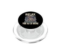 Dinosaur Tyrannosaurus T-Rex Relax The DJ Is Here PopSockets PopGrip for MagSafe