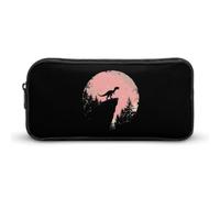 Dinosaur Under The Blood Moon Pencil Case Pen Box Stationery Bag Makeup Organizer Multifunctional Pouch Holder