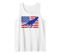 Dinosaur USA America Flag 4th of July Patriotic Tank Top