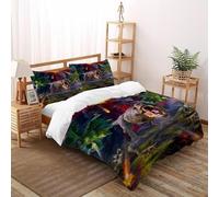 Dinosaur Volcano Bedding Set Theme Bedspread Animal Theme Duvet Cover Set Chic Breathable Quilt Cover Universal for All Seasons with Pillow Super King(260x220cm)