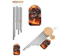 Dinosaur Volcano Eruption Wind Chimes for Outside Memorial Tuned Outdoor Windchimes Large Garden Decor Wind Chime with Melodious Sound for Mom Dad Grandma Home Garden Patio Decor