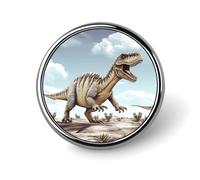 Dinosaur Walking Dinosaur Walking Badge Holder Personalized Metal Button Pin Fashion Round Badge with Pattern Pin DIY Button Badges Exquisite Brooch Crafts Gift Clothes Decorative Pins