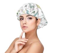 Dinosaur Walking Print Adult's Satin Sleeping Cap, Satin Bonnet for Sleeping - Silk Sleep Cap for Women and Men, Black, One size