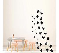 Dinosaur Wall Stickers, Black Dinosaur Footprint Wall Decals for Kids Boys Room, Animal Wall Art Stickers for Children Nursery Baby Bedroom Living Room Decoration Wall Vinyl Stickers (Forest Green)
