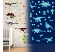 Dinosaur Wall Stickers, Glow in The Dark Wall Decals for Bedroom - Removable & Waterproof Nursery Decor for Kids