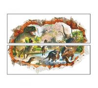 Dinosaur Wall Stickers, Kids' Art Wall Stickers, Waterproof and Moisture-Resistant, Strong Adhesive, Suitable for Living Room, Bedroom, Study, Dining Room, Kitchen, and Bathroom