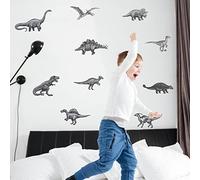 Dinosaur Wall Stickers - Kids’ Room & Nursery Décor - Removable Dinosaur Stickers in Multicolour or Greyscale - Easy to Apply & Renter-Friendly