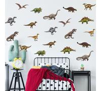 Dinosaur Wall Stickers - Kids’ Room & Nursery Décor - Removable Dinosaur Stickers in Multicolour or Greyscale - Easy to Apply & Renter-Friendly