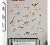 Dinosaur Wall Stickers - Prehistoric Kids’ Room Decor - 22 Colourful Dino Stickers for Bedrooms, Playrooms & Nurseries - Easy Peel & Stick