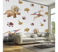 Dinosaur Wallpaper, Kids Animal Paw Pink Wallpaper for Living Room, Bedroom, Non-Woven Decor Wall Paper, Photo Mural Dining Room, Hallway, Lounge, 150 X 105 cm qqL74