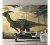 Dinosaur Wallpaper, Kids Dino Parasaurolophus Wall Mural for Living Room, Bedroom, Non-Woven Wall Papaer Decoration, Photo Wallpaper & Home Decor, 400x280 cm (WxH) K-MZ&2