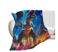 Dinosaur War in G-alaxy 250GSM Flannel Throws Blanket Lightweight Warm Fleece Knee Blankets for Bed Sofa 50"*60"（130 * 150cm）