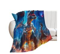 Dinosaur War in G-alaxy280GSM Throws Blanket 50"x60"
