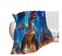 Dinosaur War in G-alaxy280GSM Throws Blanket 55"x70"