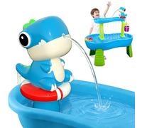 Dinosaur Water Table Pump - Rechargeable Water Pump for Water Table Accessories - Battery Powered Water Pump Continuous Flow 3 Hours Non-Stop Fun - Summer Outdoor Water Play Toys (Blue)