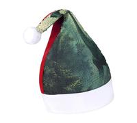 Dinosaur with Long Neck Funny Sequin Santa Hat Plush Christmas Hats Party Headwear for Holiday New Year