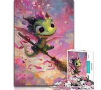 Dinosaur Wizard Jigsaw Puzzles for Teenagers,Stress Reliever Staycation Kill Time with Matching Poster And Trivia Sheet (38x26cm)