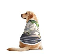 Dinosaur Wooden Statue Dog Shirt Vest Dog Clothes- Breathable Cooling for Big Dogs, Sun Protection Comfort Wear for Golden Retriever, Husky, Alaska Outdoor Activities 5X-Large