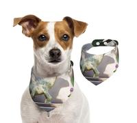 Dinosaur Wooden Statue Pet Scarf Dog Bandanas Spring Summer Soft Cotton Puppy Scarfs Adjustable Accessories for Small Medium Large Girl Boy Pup Large