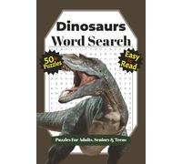 Dinosaur Word Search: 50+ Word Searches with Easy to Read Print about Dinosaur's, Reptiles & the Jurassic Period items and More | 6x9 inches, 110 ... Gift for vacations, holidays and Free Times