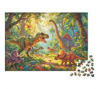Dinosaur World 1000 Piece Jigsaw Puzzle Recycled Prehistoric Era Senior Puzzles Party Game Props Developing Boy & Girl‘s Intelligence Educational Fun 38x26cm/1000pcs