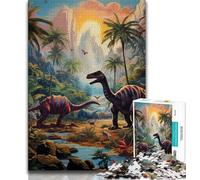 Dinosaur World 1000 Piece Jigsaw Puzzles for Adults Gifts,Challenging To Complete But Fun And Humorous Unique Home Decor And Gifts (38x26cm)