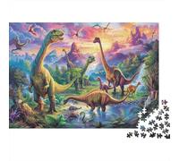 Dinosaur World 1000 Piece Jigsaw Puzzles for Adults in Vibrant Colours Colourful Jigsaws Prehistoric Dinosaur Park As An Aesthetic Jigsaw Puzzle for Home Decor Puzzle 38x26cm/1000pcs