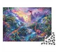 Dinosaur World 1000 Piece Jigsaw Puzzles for Adults with No Reflection Personalised Jigsaws Dino Cr or Mindfulness Activities for Adults in Hobby Kits for Adults 70x50cm/1000pcs