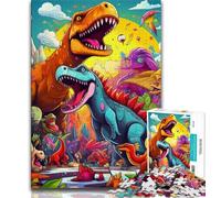 Dinosaur World 1000 Piece Jigsaw Puzzles for Teenagers Gifts,Decompressing Intellectual Educational Toy Secret Santa Gifts (38x26cm)