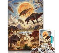 Dinosaur World 1000 Piece Jigsaw Puzzles for Teenagers,Help The Brain Exercise Addictive Toys to Cultivate Patience Unique Challenge Game (50x75cm)