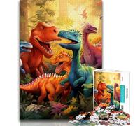 Dinosaur World Jigsaw Puzzles for Teenagers 1000 Piece Puzzle,Fun Games Every Piece Is Unique - Challenging Family Fun Game 50x75cm